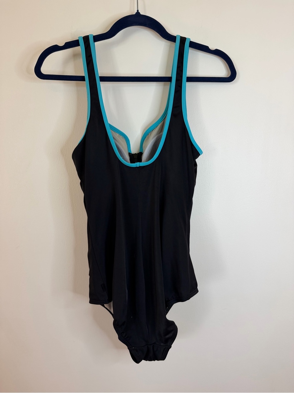 Reebok Black One-Piece Swimsuit with Turquoise Trim Women's Swim Size 12 - Picture 3 of 8